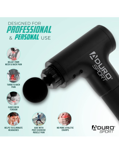 Pistola de Masaje Aduro Elite Recovery Inalámbrica Negra