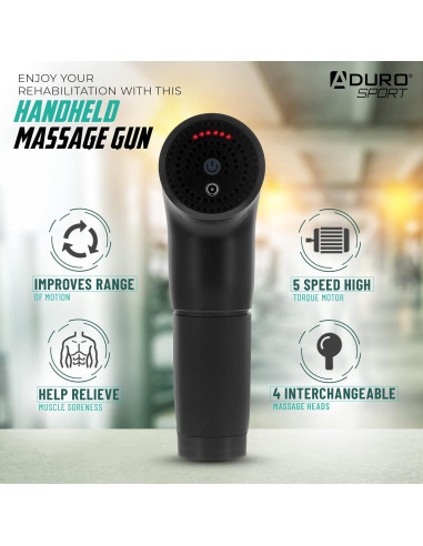 Pistola de Masaje Aduro Elite Recovery Inalámbrica Negra
