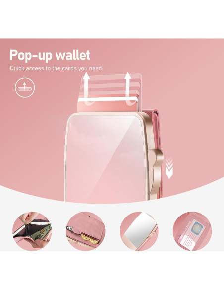 Billetera Minimalista Mujer Sludete RFID con Espejo Rojo