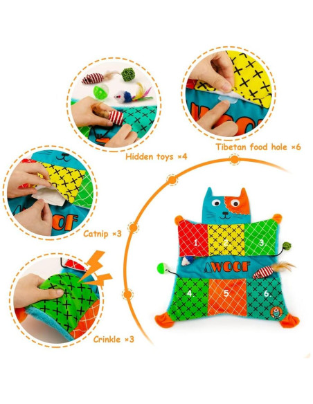Alfombrilla Suave para Gatos AWOOF con Juguetes Interactivos