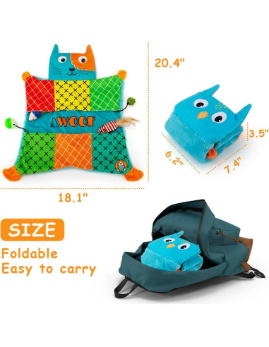 Alfombrilla Suave para Gatos AWOOF con Juguetes Interactivos