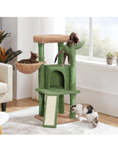 Árbol de Gato Cactus Yaheetech 106.68cm Verde/Marrón 2