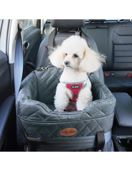 Asiento de Coche para Perros UWELL PETS Gris Elevador Antideslizante