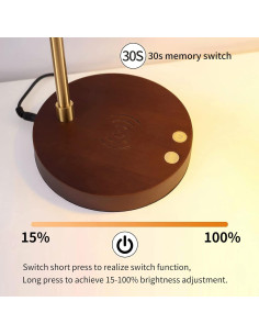 Lámpara de Escritorio LED Myhaptim con Cargador Inalámbrico 2