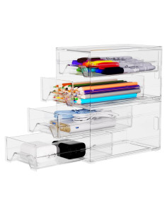 Organizador de Escritorio CHANCETSUI Acrílico Transparente 2 Cajones