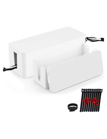 Caja Organizadora de Cables Davidsons - 2 Unidades, Blanco Hielo