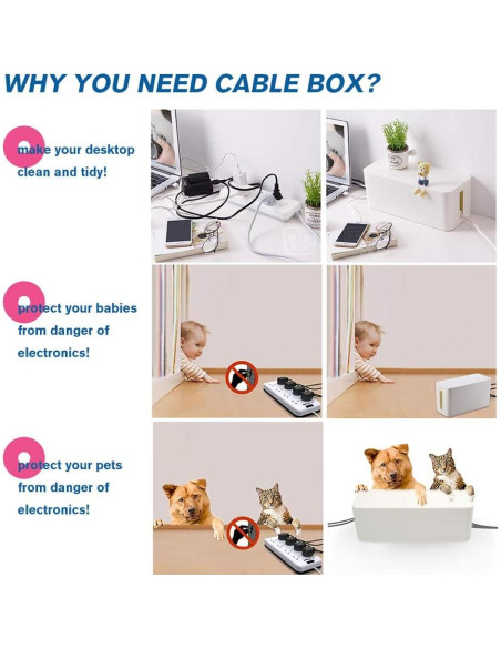 Caja Organizadora de Cables Davidsons - 2 Unidades, Blanco Hielo