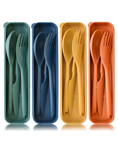 Juego de Utensilios Reutilizables Zoyiancy 4 Piezas para Viaje