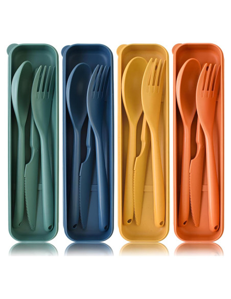 Juego de Utensilios Reutilizables Zoyiancy 4 Piezas para Viaje