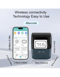 Impresora Térmica de Etiquetas Portátil BrokSilent L7 Bluetooth 2