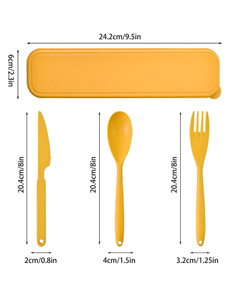 Juego de Utensilios Reutilizables Zoyiancy 4 Piezas para Viaje