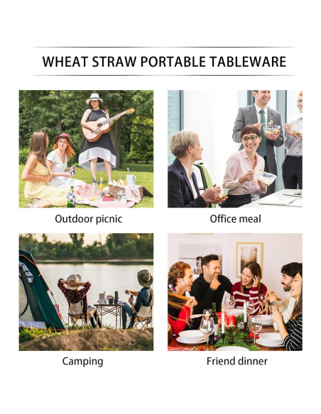 Juego de Utensilios Reutilizables Zoyiancy 4 Piezas para Viaje