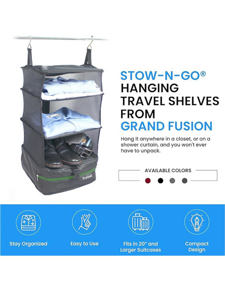 Organizador de Equipaje Stow-N-Go Grand Fusion Gris Oscuro L