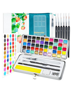 Juego de Pintura Acuarela APOGO 50 Colores Portátil con Pinceles