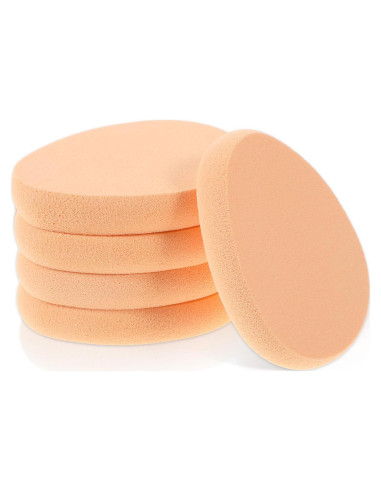 5 Esponjas Planas de Maquillaje Tweruna - Color Piel, 7x5x1.2 cm