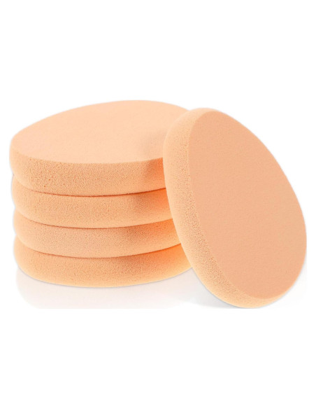 5 Esponjas Planas de Maquillaje Tweruna - Color Piel, 7x5x1.2 cm