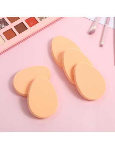 5 Esponjas Planas de Maquillaje Tweruna - Color Piel, 7x5x1.2 cm