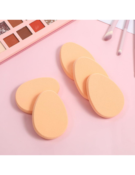 5 Esponjas Planas de Maquillaje Tweruna - Color Piel, 7x5x1.2 cm