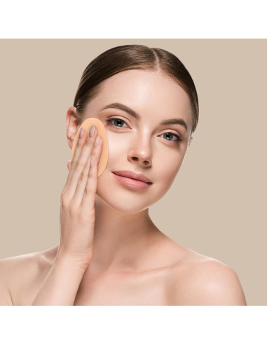 5 Esponjas Planas de Maquillaje Tweruna - Color Piel, 7x5x1.2 cm