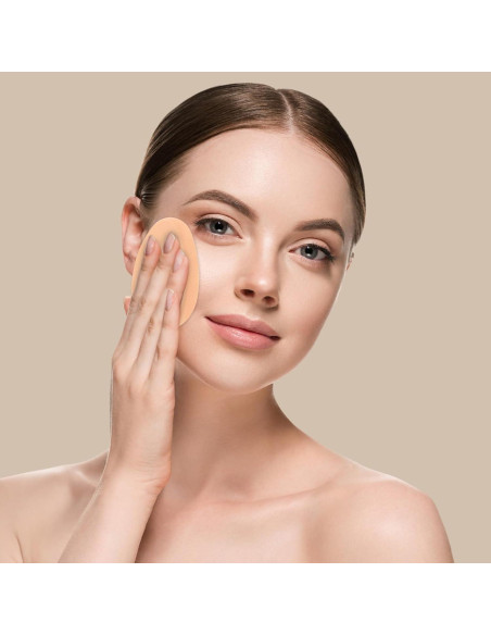 5 Esponjas Planas de Maquillaje Tweruna - Color Piel, 7x5x1.2 cm