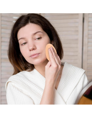 5 Esponjas Planas de Maquillaje Tweruna - Color Piel, 7x5x1.2 cm