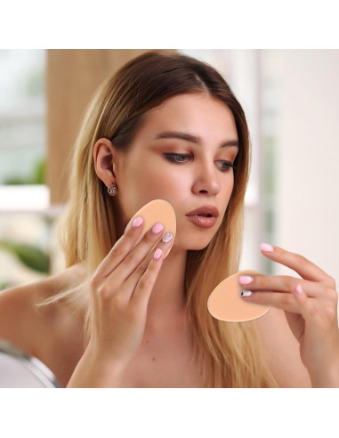 5 Esponjas Planas de Maquillaje Tweruna - Color Piel, 7x5x1.2 cm