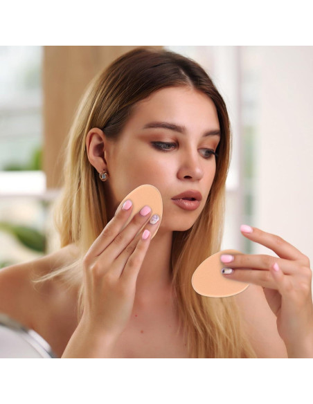 5 Esponjas Planas de Maquillaje Tweruna - Color Piel, 7x5x1.2 cm