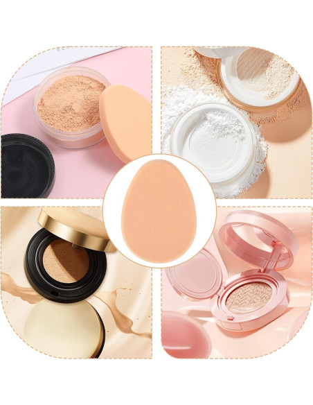 5 Esponjas Planas de Maquillaje Tweruna - Color Piel, 7x5x1.2 cm