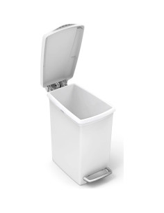 Basurero Compacto 10 Litros simplehuman Blanco Pedal Acero 2