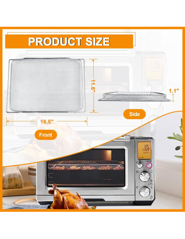 Cesta de Reemplazo para Freidora de Aire Breville BOV900/BOV950, Acero Inoxidable, 2 Pcs