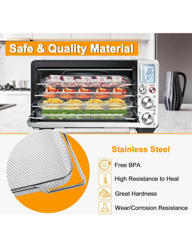 Cesta de Reemplazo para Freidora de Aire Breville BOV900/BOV950, Acero Inoxidable, 2 Pcs