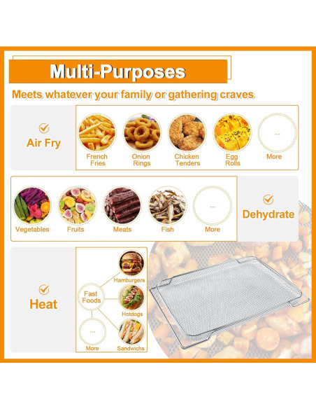 Cesta de Reemplazo para Freidora de Aire Breville BOV900/BOV950, Acero Inoxidable, 2 Pcs Cesta de Reemplazo para Freidora de Aire Breville BOV900/BOV950, Acero Inoxidable, 2 Pcs