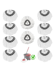 Cabezas de Repuesto para Mopa Giratoria Eyluck 10 Piezas Microfibra