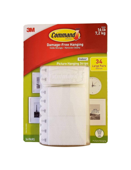 Tiras de Colgar Imágenes Command 34 Pares Grandes para Interiores