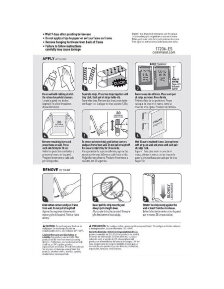Tiras de Colgar Imágenes Command 34 Pares Grandes para Interiores