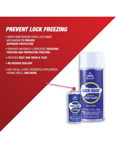 Lubricante para Cerraduras AGS Lock-Ease Grafito 85g Aerosol