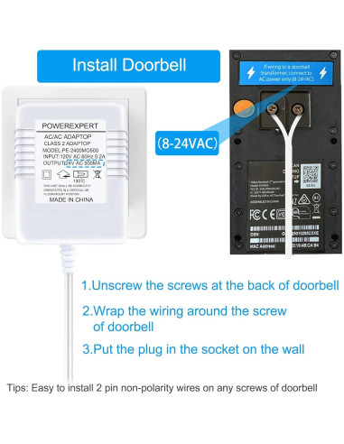 Transformador de 24V ATUOE para Timbres y Termostatos Inteligentes