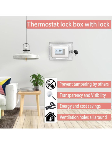 Caja de bloqueo de termostato PKLIYH grande 15.24x12.19cm