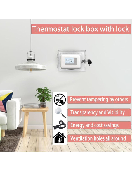 Caja de bloqueo de termostato PKLIYH grande 15.24x12.19cm