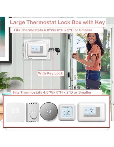 Caja de bloqueo de termostato PKLIYH grande 15.24x12.19cm