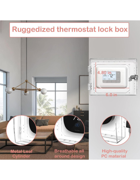 Caja de bloqueo de termostato PKLIYH grande 15.24x12.19cm