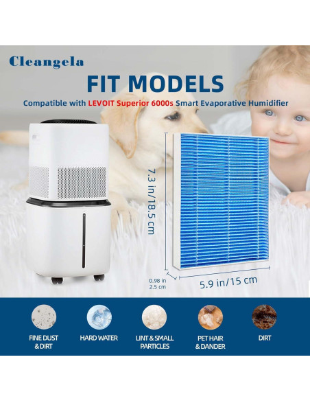 Paquete de 8 Filtros de Reemplazo para Humidificador LEVOIT 6000S Paquete de 8 Filtros de Reemplazo para Humidificador LEVOIT 6000S