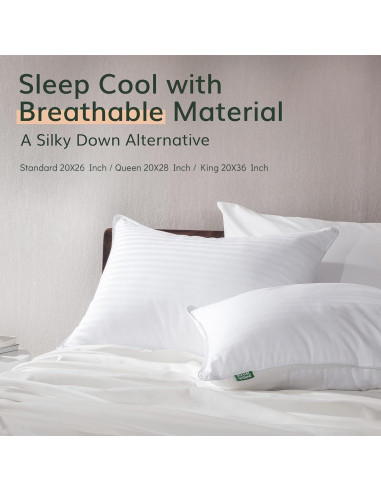 Almohadas Premium Fern y Willow - Juego de 2 - 91cm x 51cm - Suave y Fresca