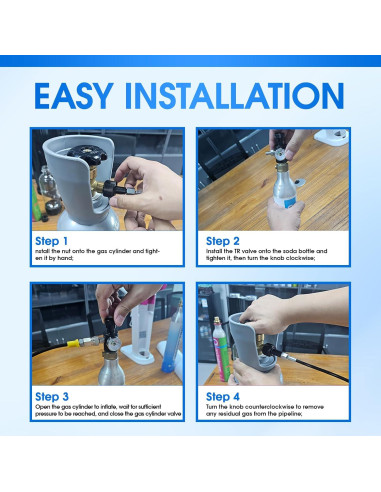 Adaptador de Recarga de CO2 ZRDR con Manómetro y Manguera 127 cm