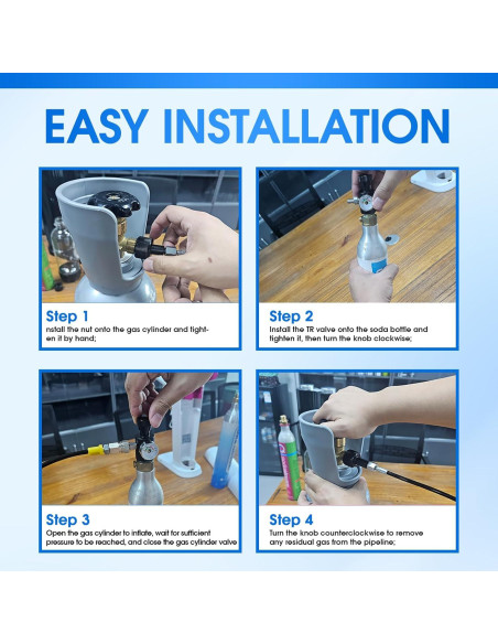 Adaptador de Recarga de CO2 ZRDR con Manómetro y Manguera 127 cm