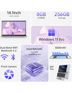 Laptop FOLINHAM 14.1" Intel Celeron 8GB RAM 256GB SSD 2