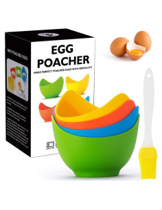 Juego de 4 Tazas de Silicona para Pochar Huevos YomiFamily
