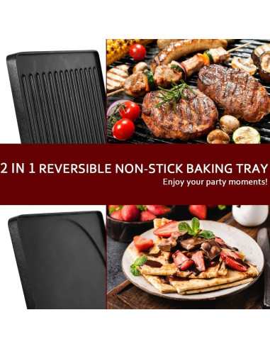 Parrilla Raclette Eléctrica CUSIMAX 1500W 2 en 1 con Control de Temperatura