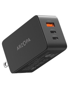 Cargador USB C 65W ARZOPA con 3 Puertos y Plegable
