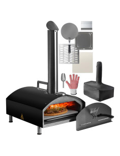 Horno de Pizza Portátil Deco Chef 2-en-1 con Piedra 33 cm